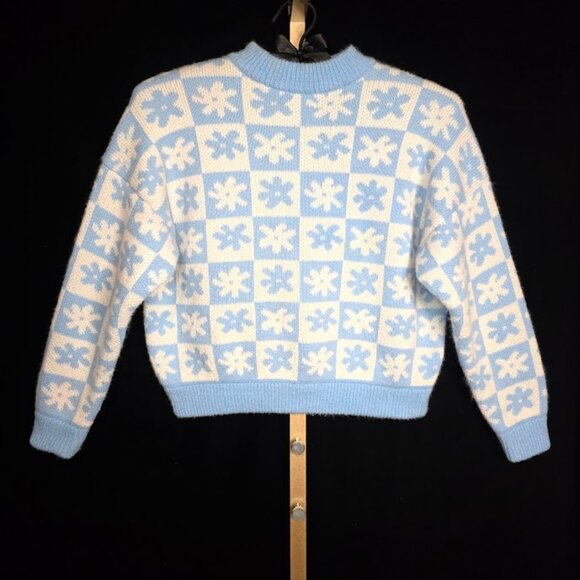 LISA SAYS GAH Emma Mock Neck Sweater in Blue Daisy XS/S - Picture 2 of 11